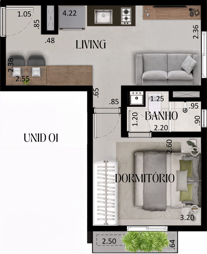 Apartamento, 1 quarto, 27 m² - Foto 5