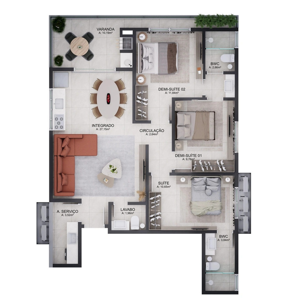 Apartamento, 3 quartos, 96 m² - Foto 8