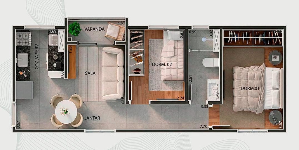 Apartamento, 2 quartos, 36 m² - Foto 33
