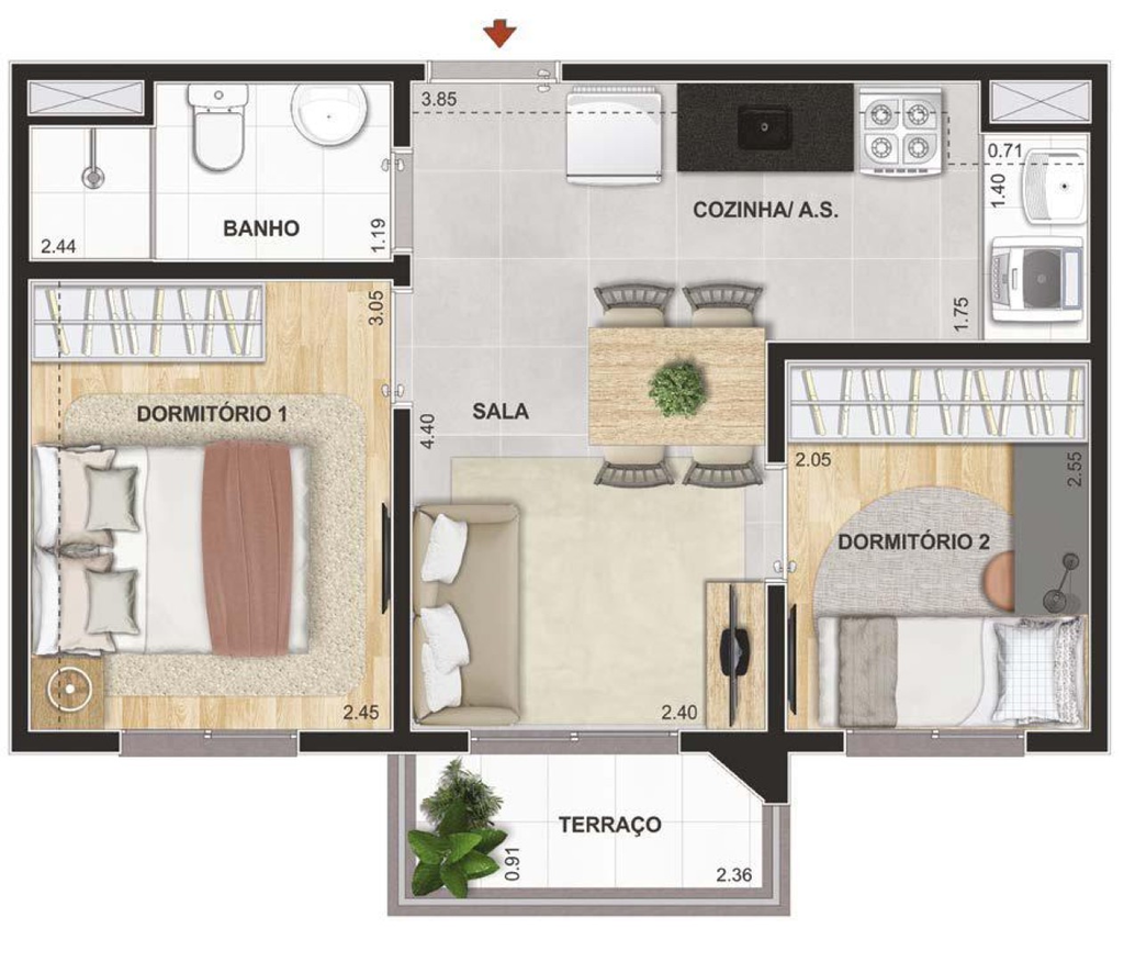 Apartamento, 2 quartos, 33 m² - Foto 31