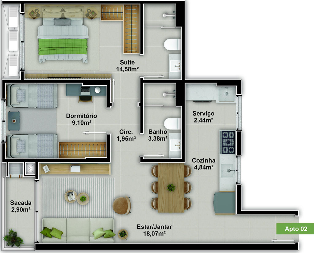 Apartamento, 2 quartos, 65 m² - Foto 26