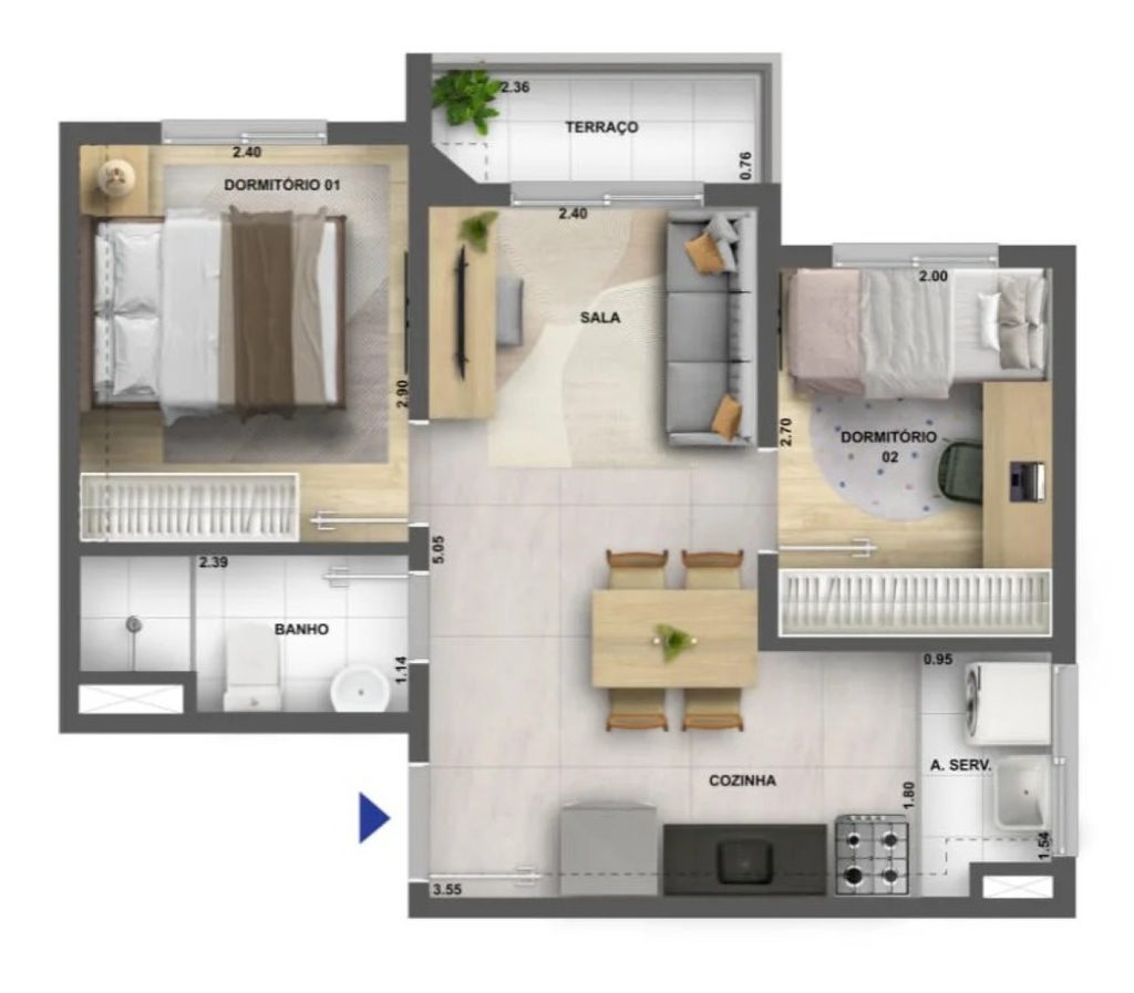 Apartamento, 2 quartos, 32 m² - Foto 21