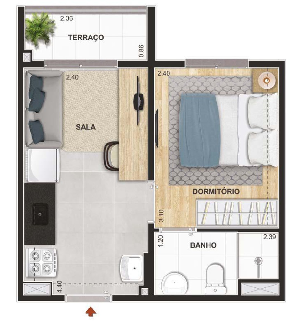 Apartamento, 2 quartos, 33 m² - Foto 29