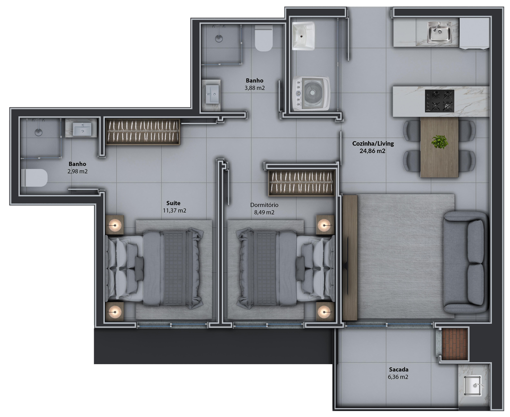 Apartamento, 2 quartos, 81 m² - Foto 60