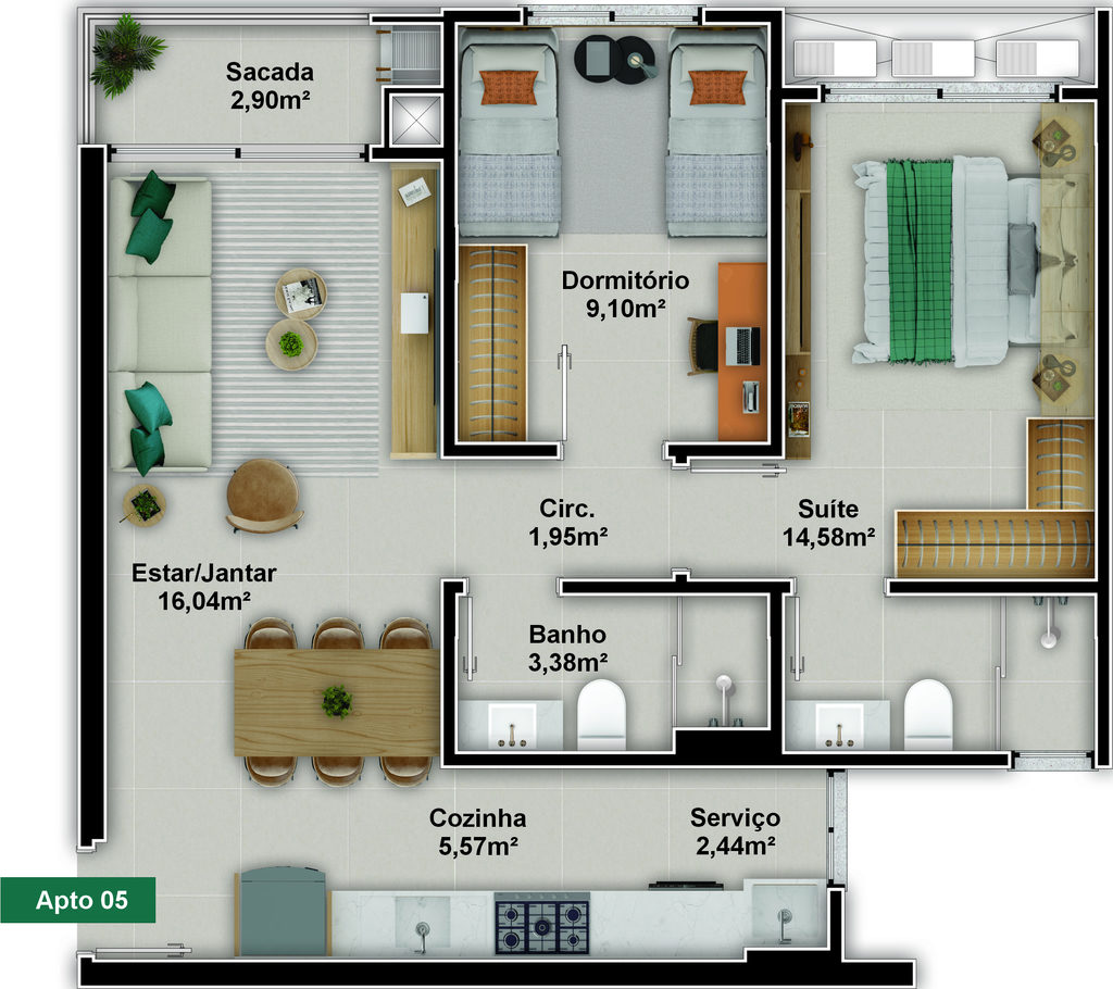 Apartamento, 2 quartos, 65 m² - Foto 23