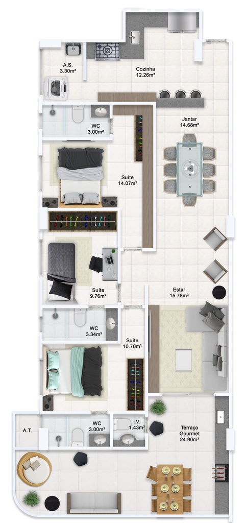 Apartamento, 3 quartos, 133 m² - Foto 10