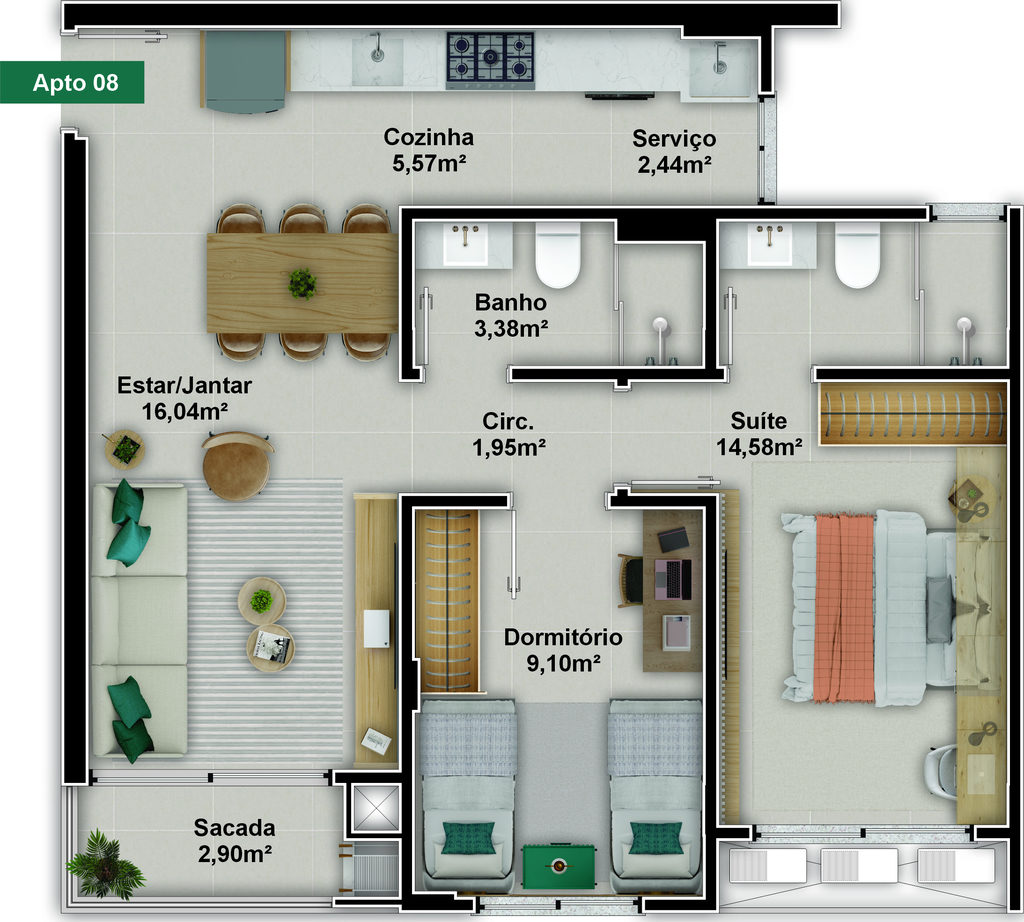 Apartamento, 2 quartos, 65 m² - Foto 24