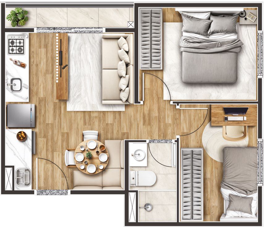 Apartamento, 2 quartos, 36 m² - Foto 42