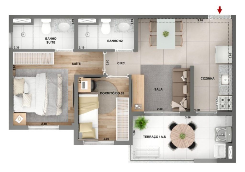 Apartamento, 2 quartos, 45 m² - Foto 22