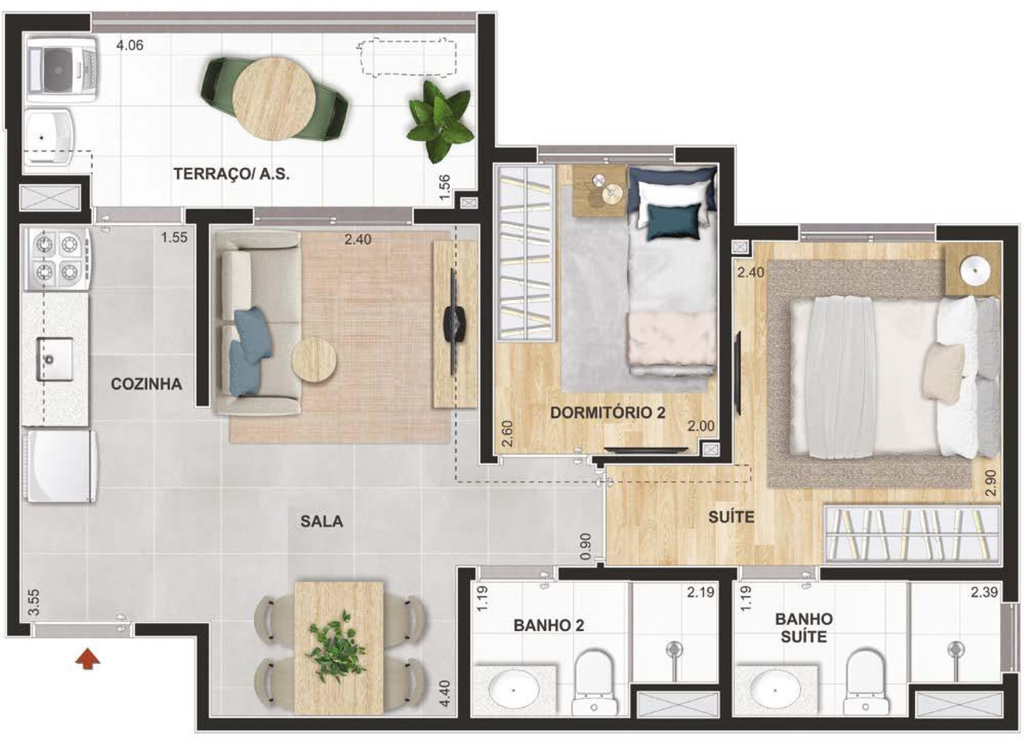 Apartamento, 2 quartos, 33 m² - Foto 34