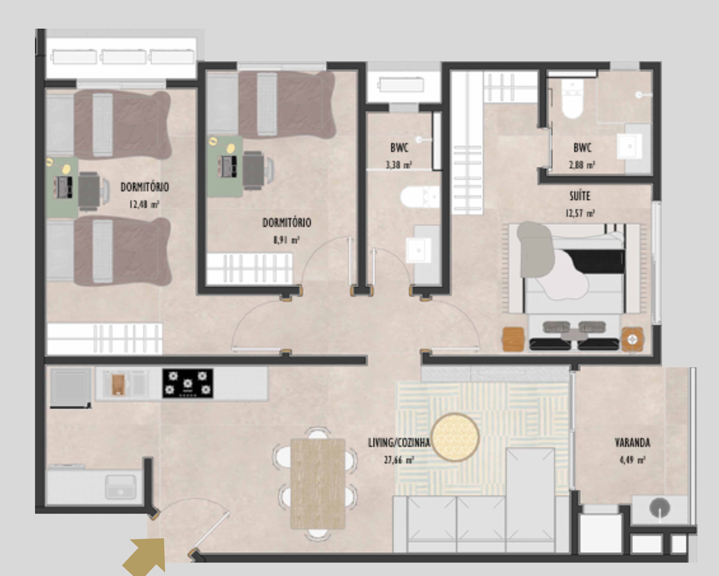 Apartamento, 3 quartos, 94 m² - Foto 86