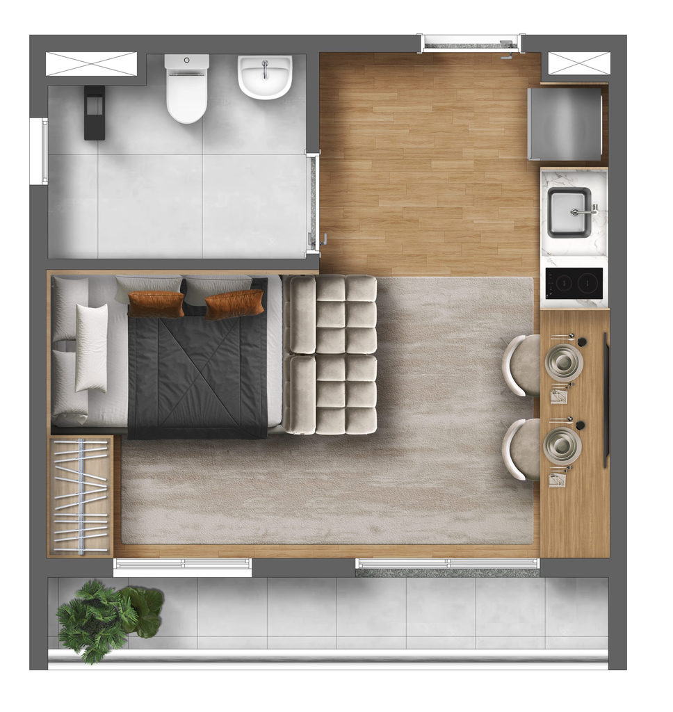 Apartamento, 1 quarto, 36 m² - Foto 18