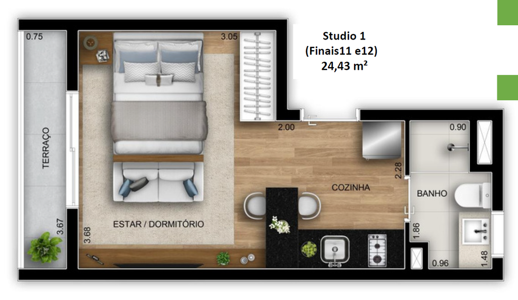 Apartamento, 1 quarto, 24 m² - Foto 9