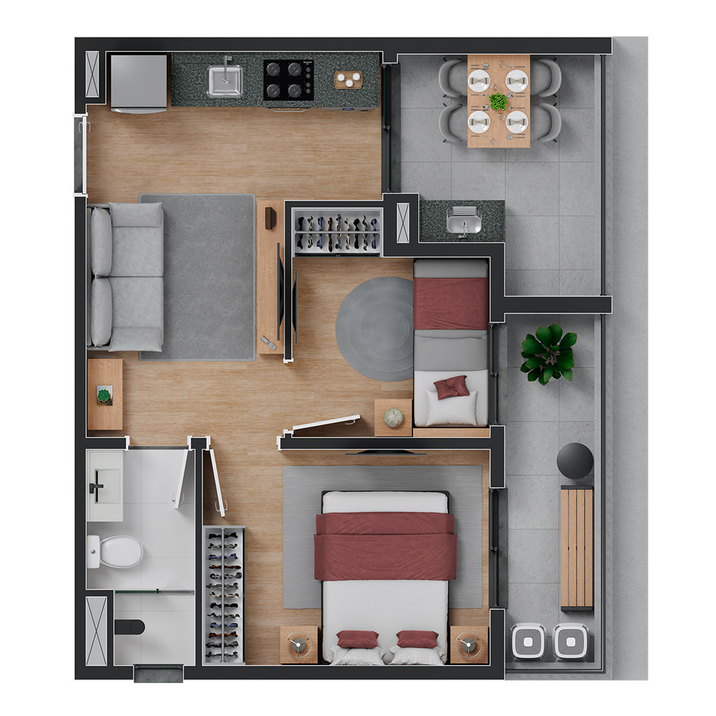 Apartamento, 2 quartos, 37 m² - Foto 33