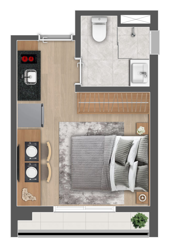 Apartamento, 1 quarto, 24 m² - Foto 12