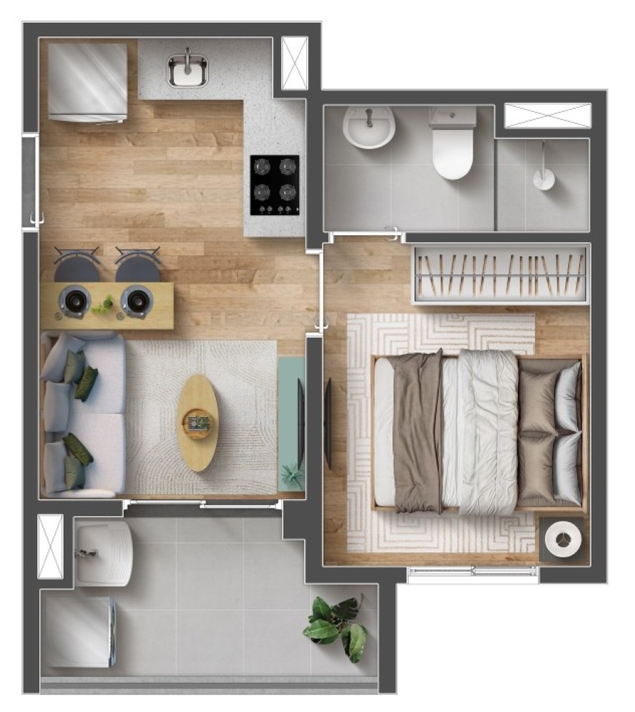 Apartamento, 1 quarto, 27 m² - Foto 30