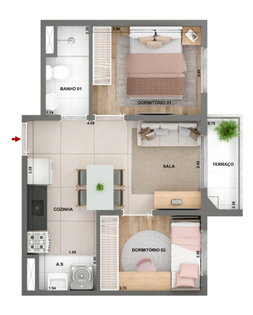 Apartamento, 2 quartos, 45 m² - Foto 17