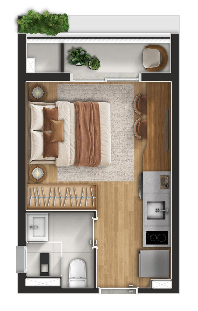 Apartamento, 1 quarto, 33 m² - Foto 12