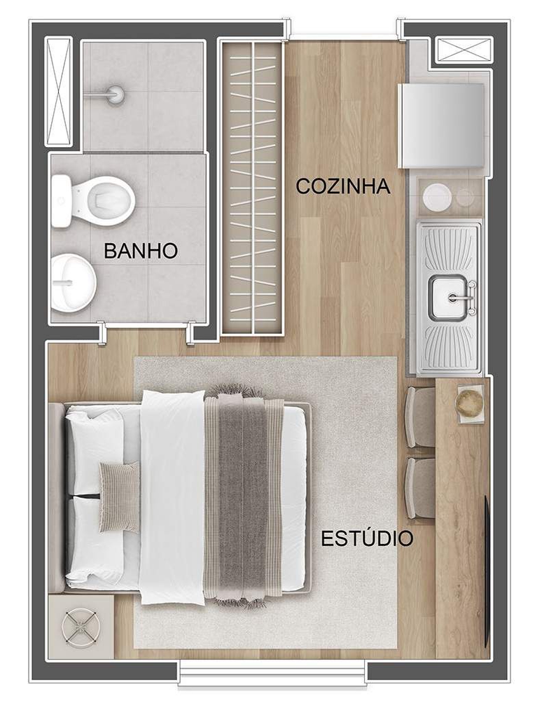 Apartamento, 1 quarto, 28 m² - Foto 33