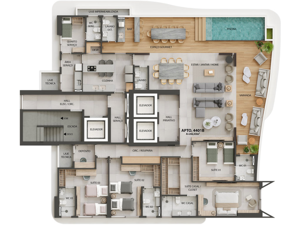 Apartamento, 3 quartos, 124 m² - Foto 51