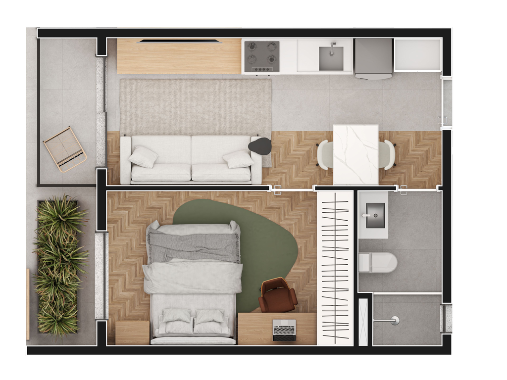 Planta - Planta 03 - 1 dorm 35,79m²