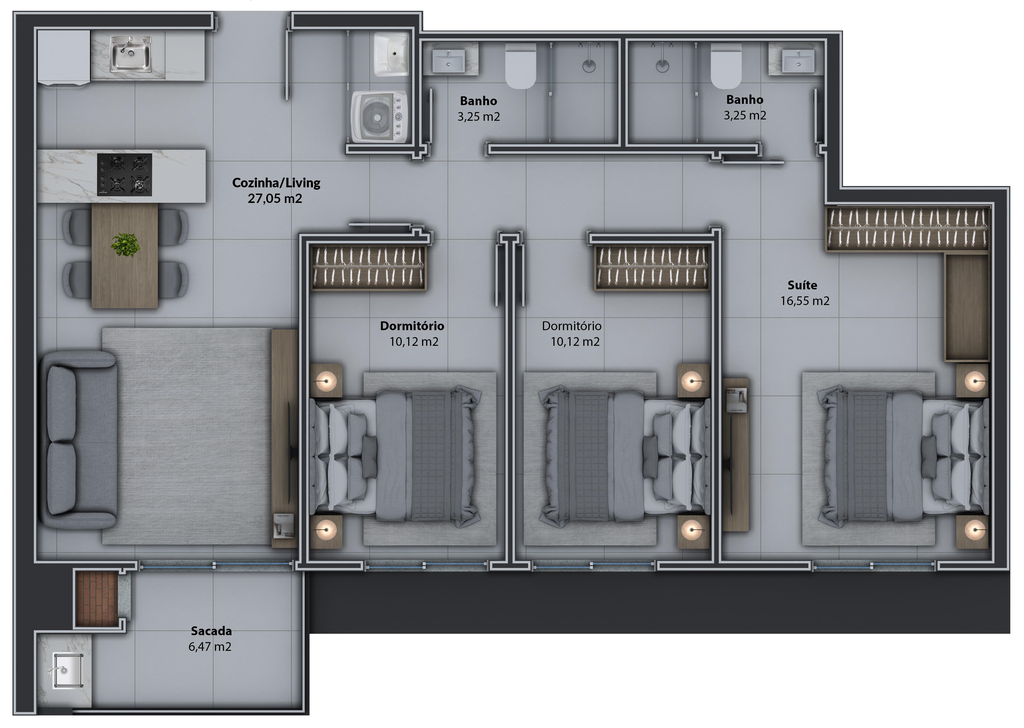 Apartamento, 2 quartos, 81 m² - Foto 66