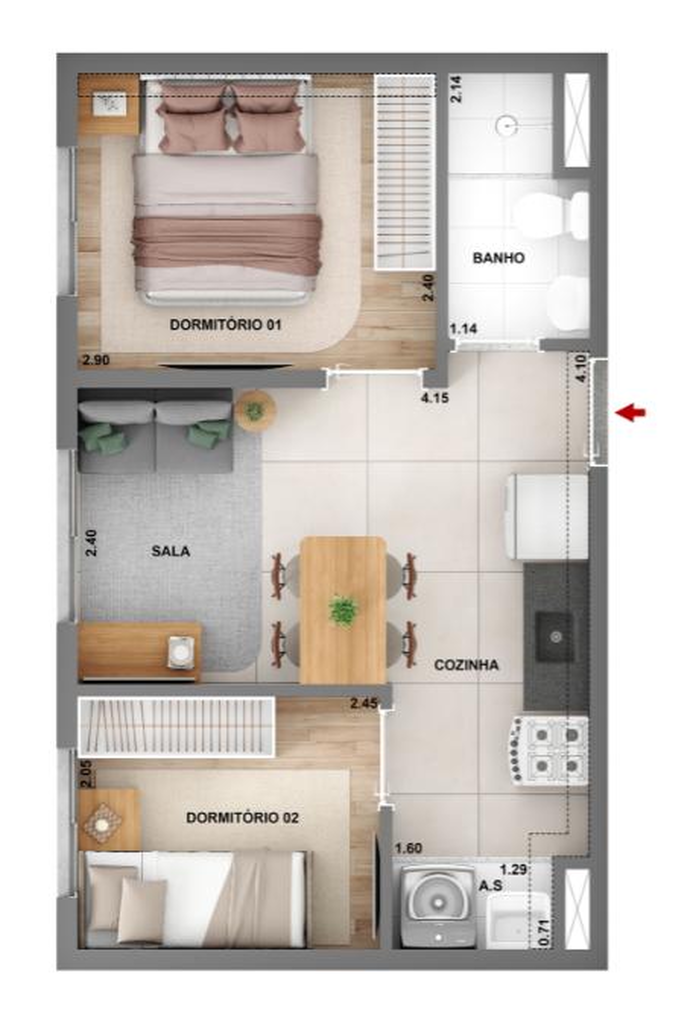 Apartamento, 2 quartos, 44 m² - Foto 15
