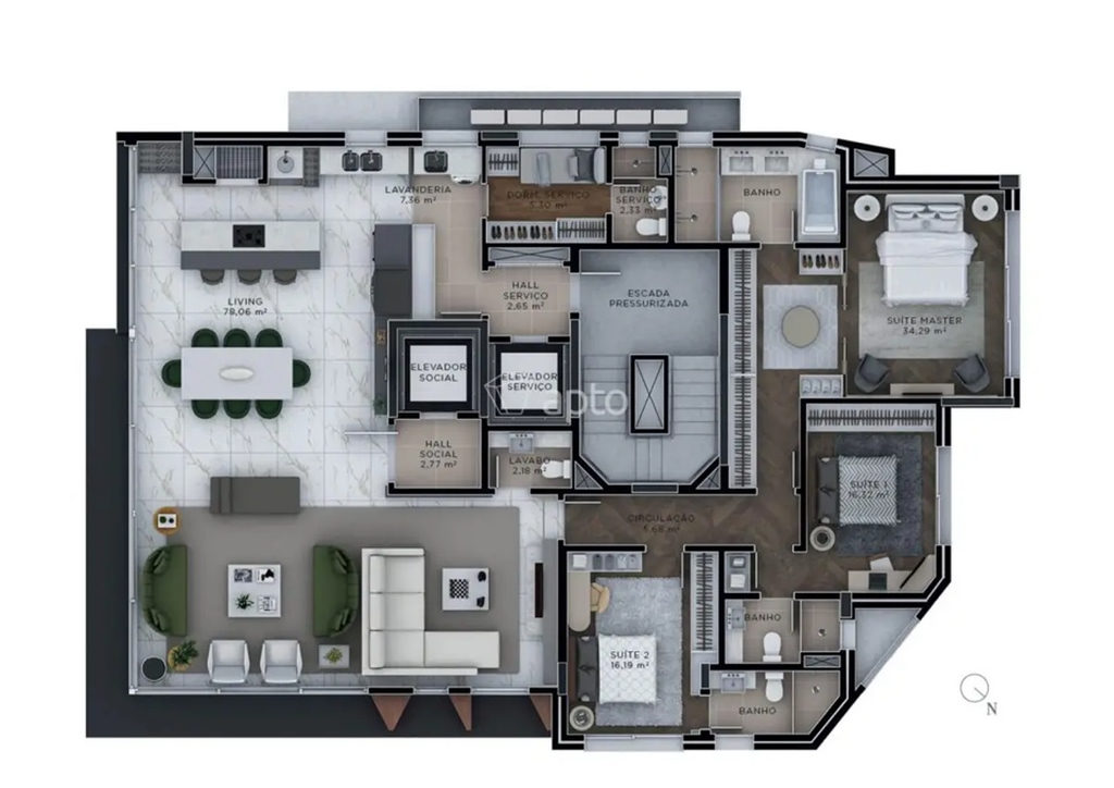 Apartamento, 3 quartos, 206 m² - Foto 22