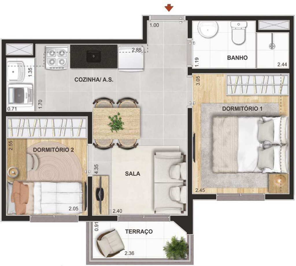 Apartamento, 2 quartos, 33 m² - Foto 32