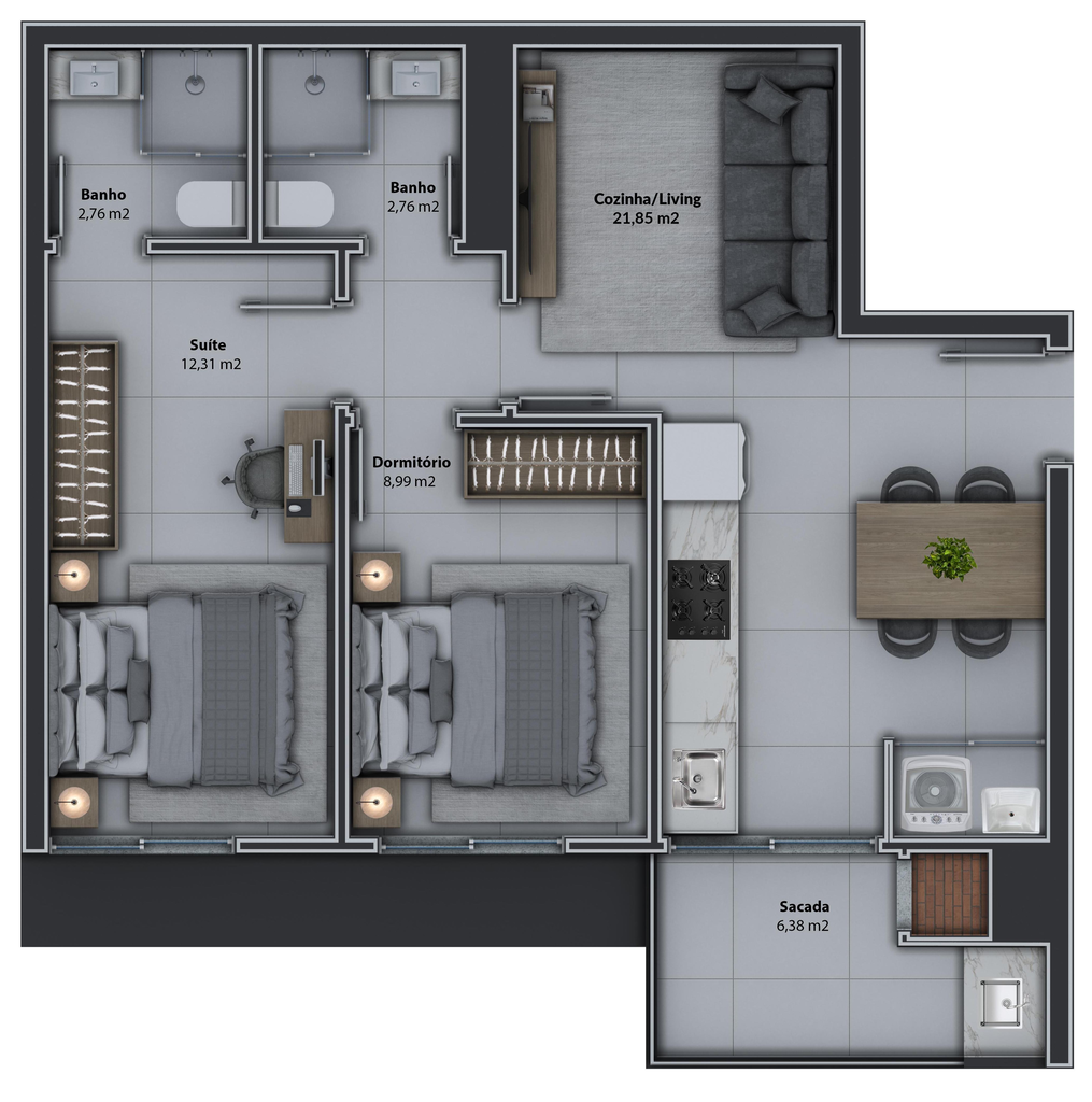 Apartamento, 2 quartos, 81 m² - Foto 58