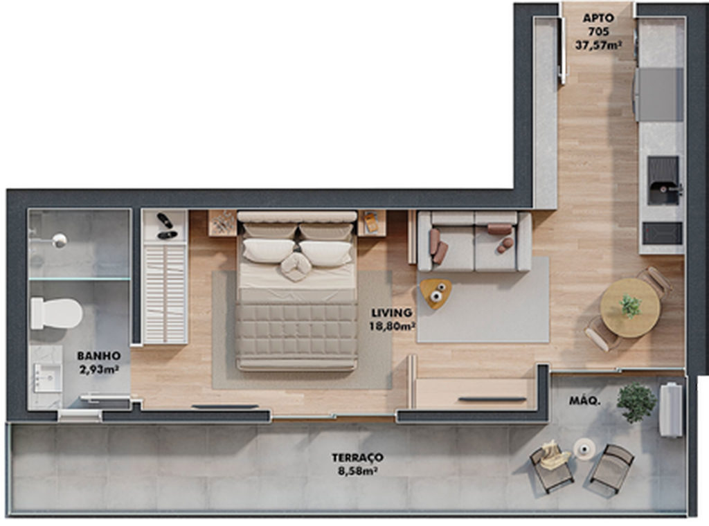 Apartamento, 1 quarto, 30 m² - Foto 35