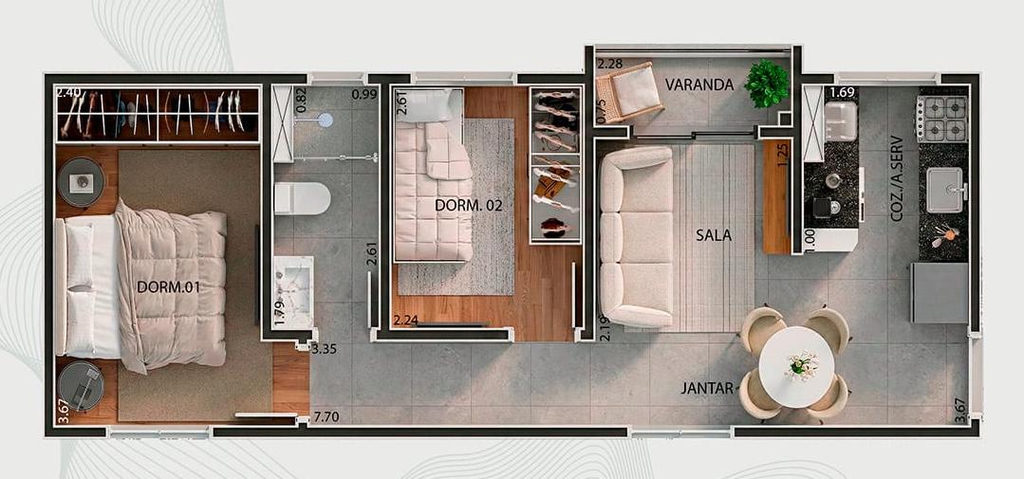 Apartamento, 2 quartos, 36 m² - Foto 34
