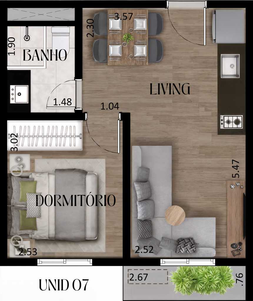 Apartamento, 1 quarto, 27 m² - Foto 11