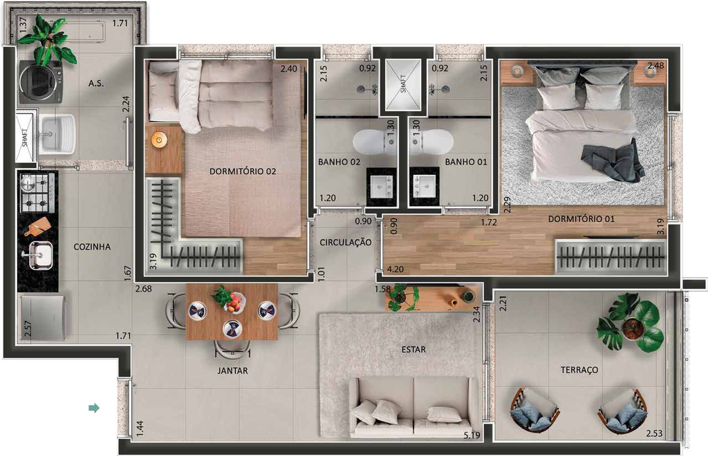 Apartamento, 2 quartos, 58 m² - Foto 22