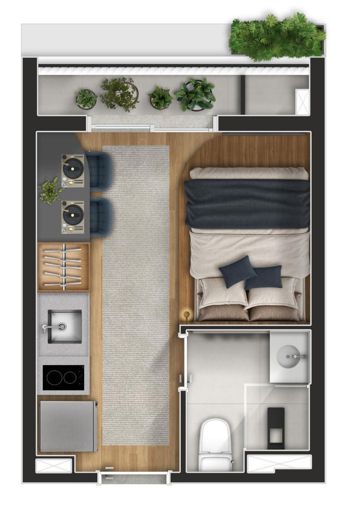 Apartamento, 1 quarto, 33 m² - Foto 10