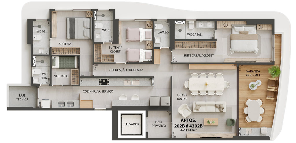 Apartamento, 3 quartos, 124 m² - Foto 48