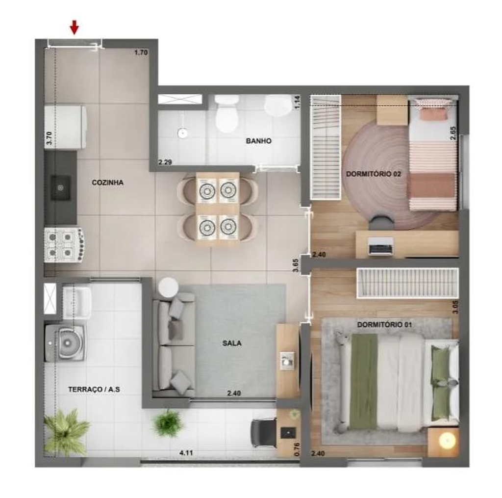 Apartamento, 2 quartos, 44 m² - Foto 17