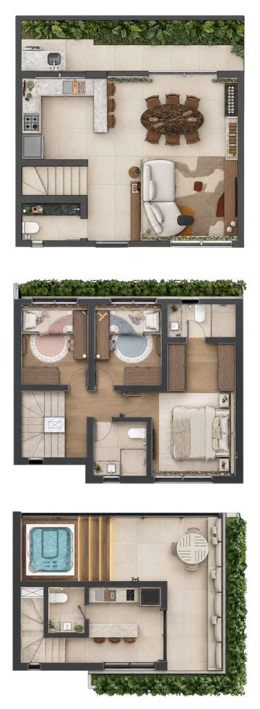Planta - Planta 01 - 3 dorm 109,43m²