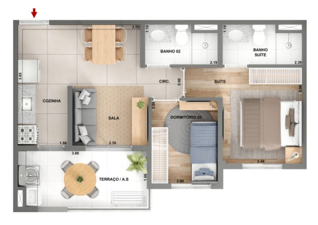 Apartamento, 2 quartos, 45 m² - Foto 21