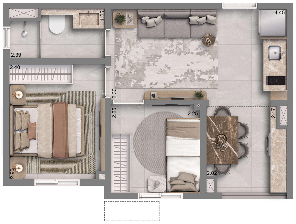 Apartamento, 2 quartos, 34 m² - Foto 21