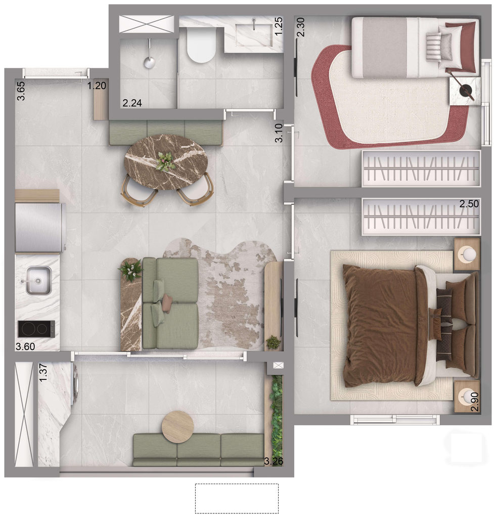 Apartamento, 2 quartos, 34 m² - Foto 23