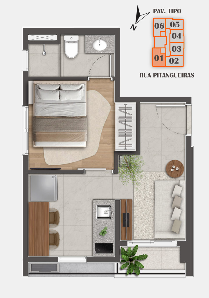Apartamento, 1 quarto, 26 m² - Foto 10
