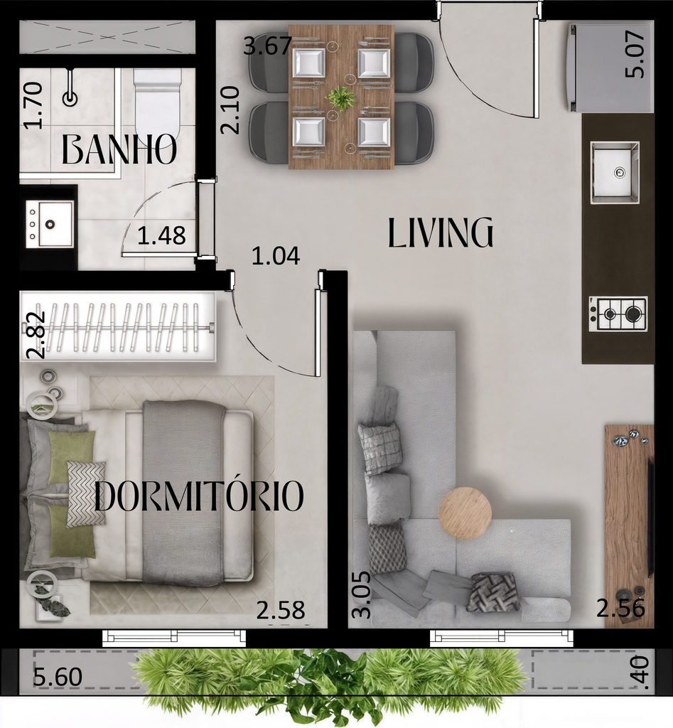 Apartamento, 1 quarto, 27 m² - Foto 13