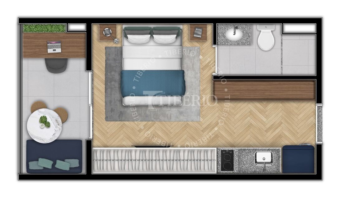 Planta 01 - 1 dorm 25 65m² - studio