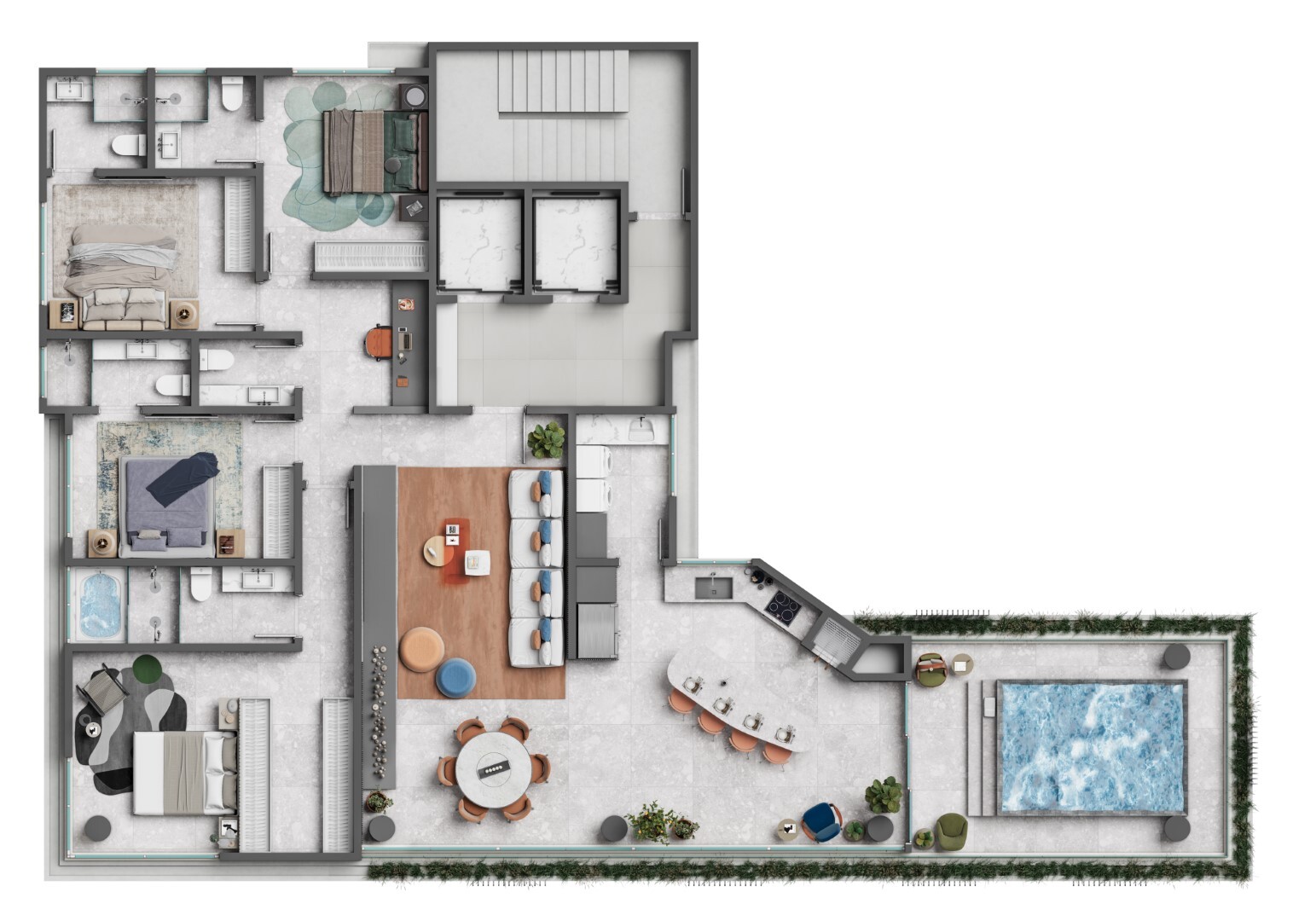 Planta 02 - 4 dorm 205 09m² - penthouse