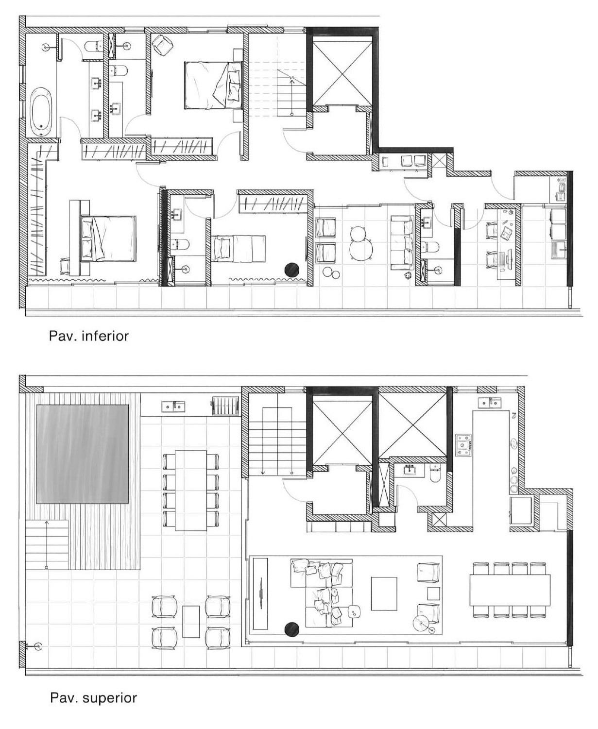 Planta 03 - 3 dorm 265 55m² - cobertura duplex