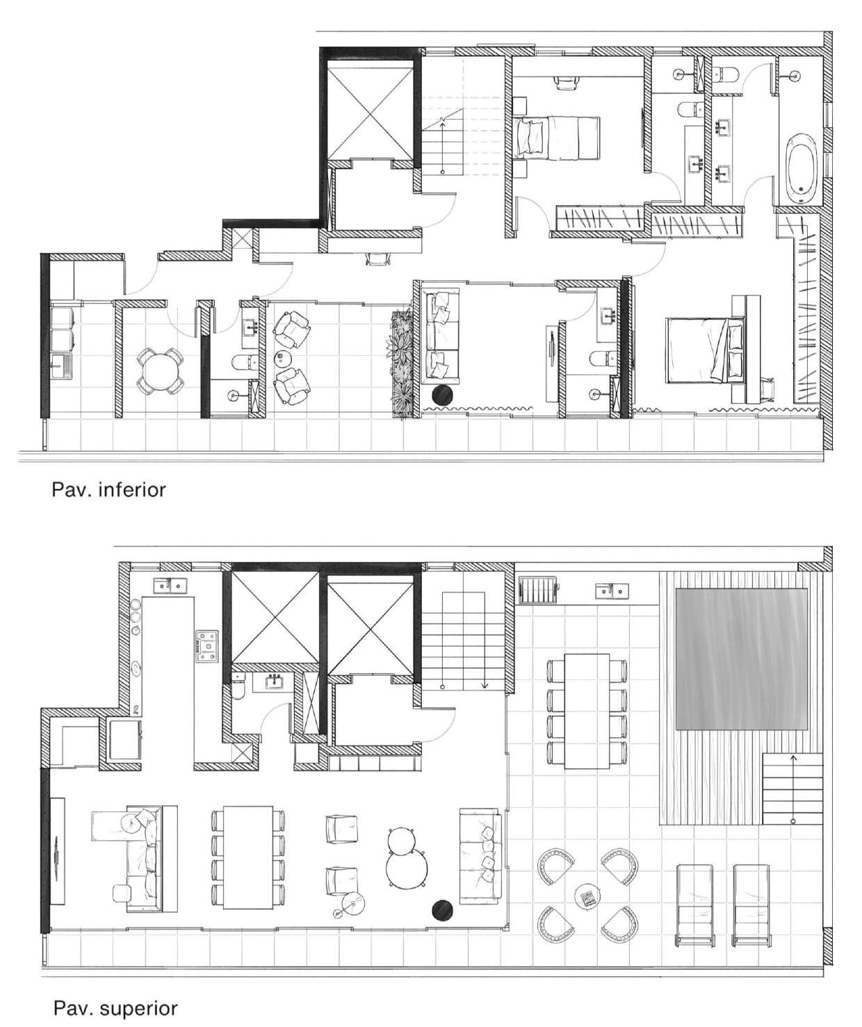 Planta 04 - 3 dorm 265 55m² - cobertura duplex