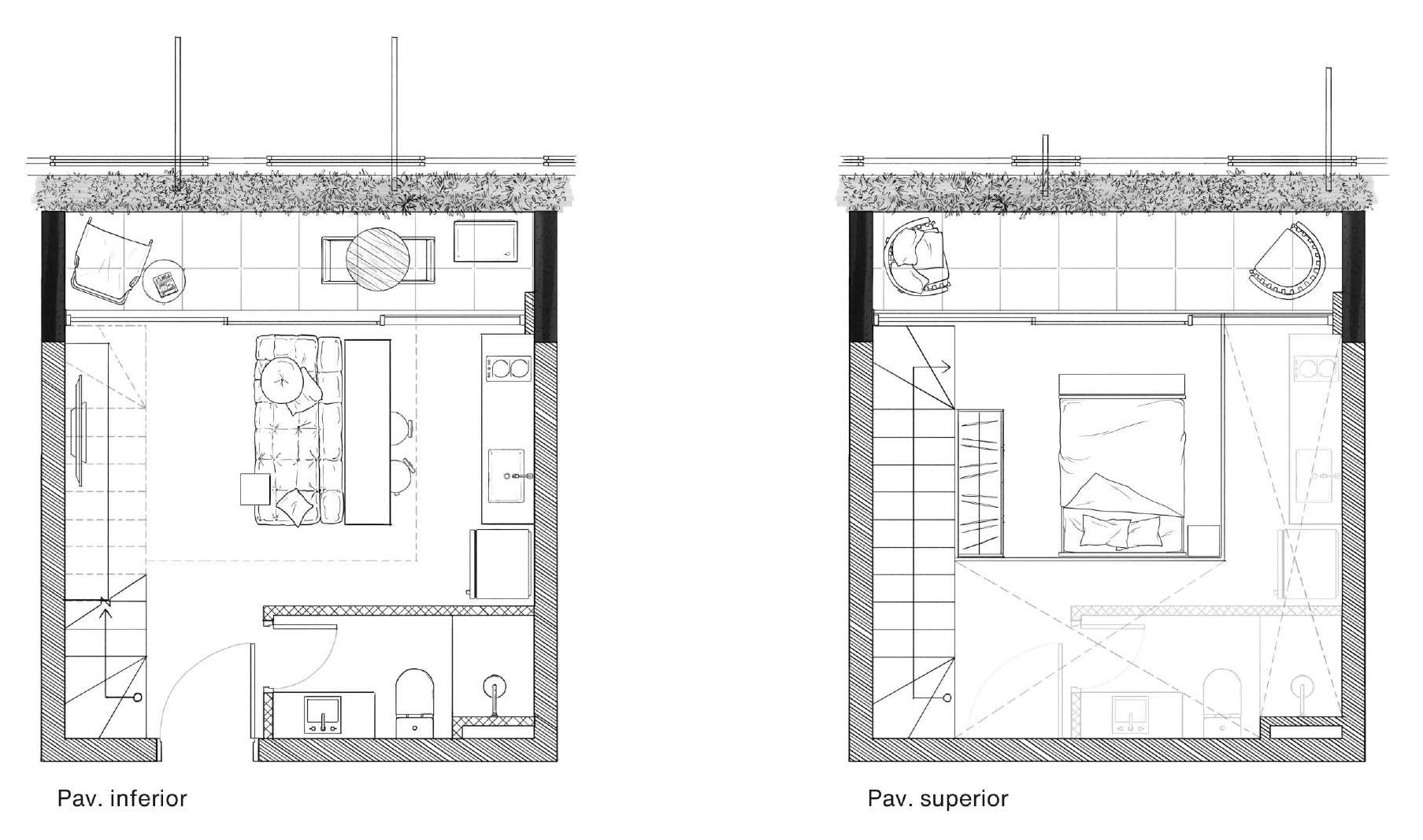 Planta 04 - 1 dorm 41 99m² - loft