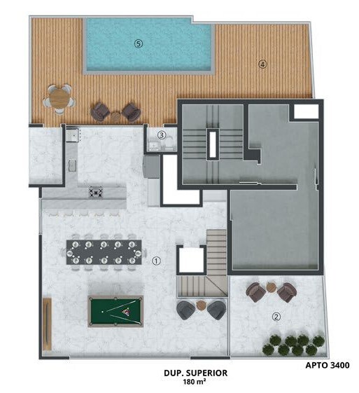Planta 07 - 4 dorm 400m² - cobertura duplex - superior