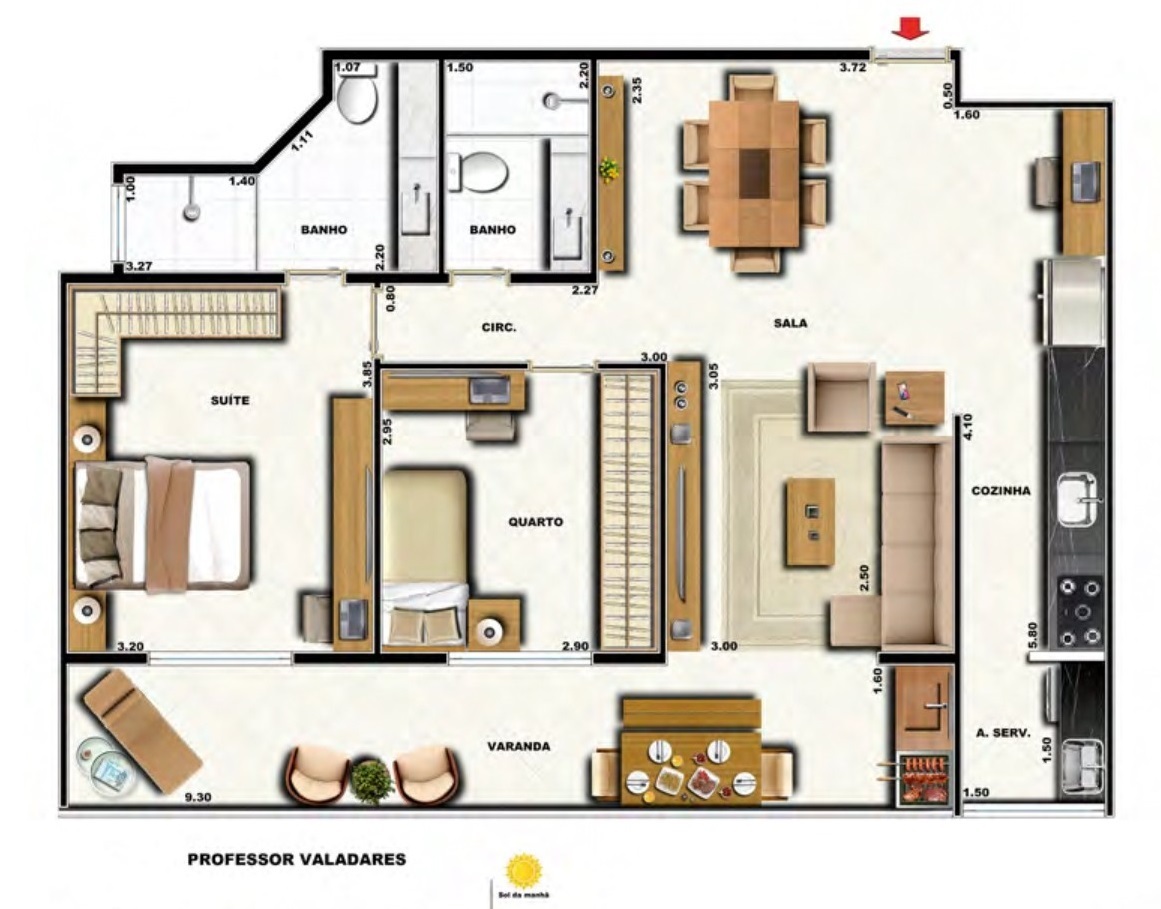Planta 06 - 2 dorm 83 85m²
